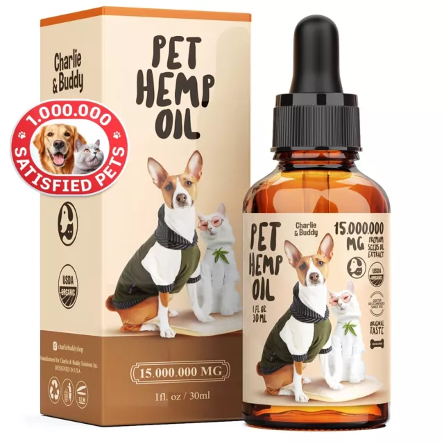 Hemp Oil for Dogs & Cats. Hip & Joint Support, Skin Health - Anxiety, Calm, Pain