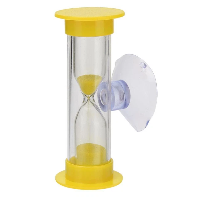 2 minutos relojes de arena temporizador de cepillado de dientes para niños con ventosa decoración del hogar (amarillo)