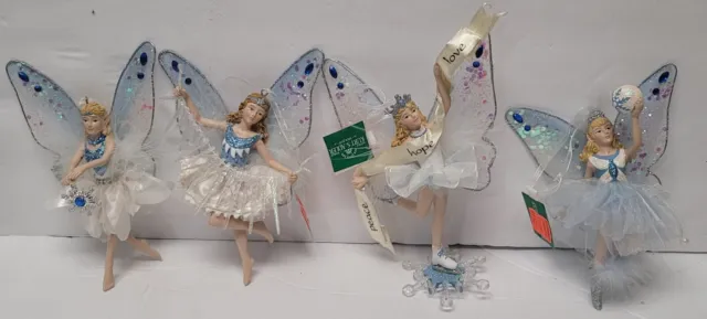 Lot Of 4 Kurt S Adler Snow Queen Princesses Fairy Ballerina Ornaments New !