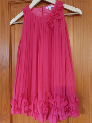 John Rocha Pink Pleat Dress Age 6
