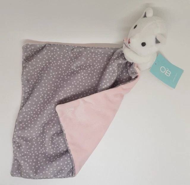 Doudou Chat Ours Blanc Mouchoir Obaibi Okaidi Pink Rose Gris Pois Blanc Neuf