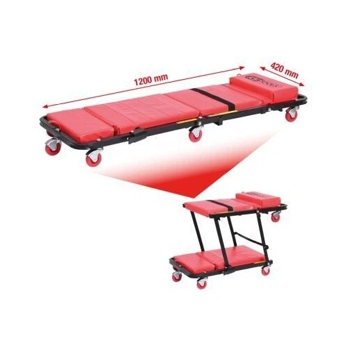 KS TOOLS lettino da officina lettino mobile e sedile pieghevole, 1200 x 420 mm