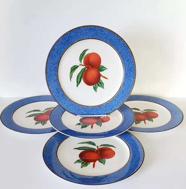 Casual Victoria & Beale Blue Harvest #9056 Peaches 5 Dinner Plates Indonesia