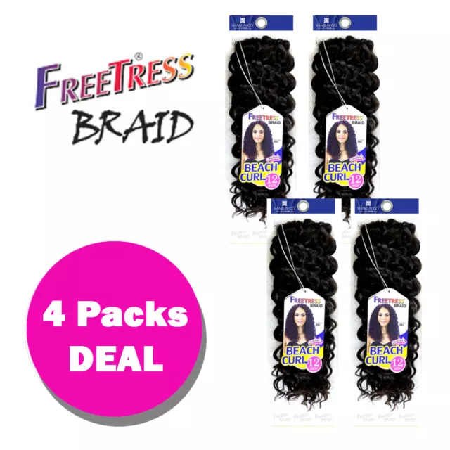 4 Pack GoGo Curls 26 Inch FreeTress Braid Crochet & Latch Hook