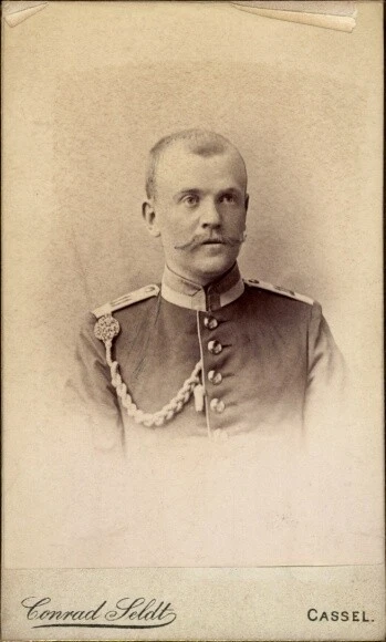 CdV Deutscher Offizier in Uniform, Portrait, Schützenschnur - 10624703
