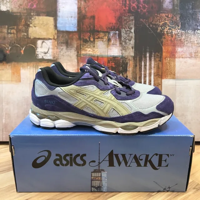 2023 Asics x Awake NY Gel NYC Pure Silver / Gothic Grape / Gold 1201A850 020