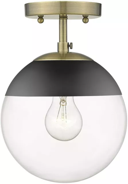 Golden Lighting Dixon Ceiling Brass Semi-Flush Mount 1 LED Light - Dimmable