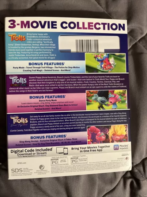 TROLLS 3-Movie Collection (Blu-Ray + Digital w/Slipcover) 2