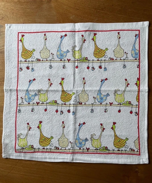 Küchentuch Frottier ‚Hühnerleiter’ Ostern Geschirr Handtuch Frottee Huhn Eier