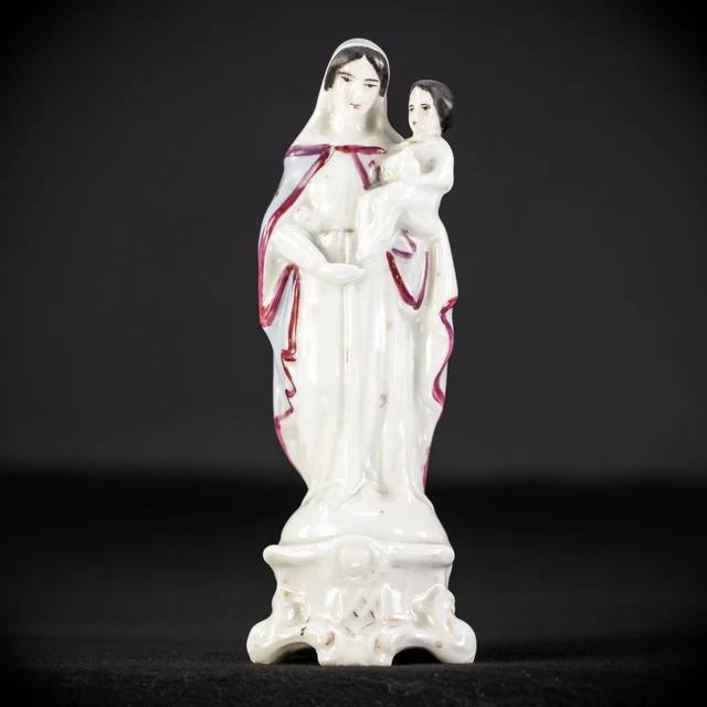 VIRGIN MARY W Child Jesus Statue | Madonna Antique Porcelain Figure | 8 ...