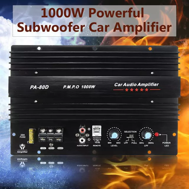 12V 1000W Car Audio High  Amplifier  Board Powerful Subwoofer Bass  PA-80D M5J9