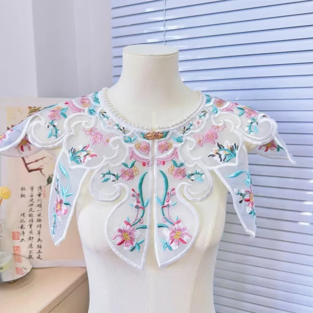 Lace Up Shawl Horse Face Skirt Cloud Shoulder Hanfu Embroidered Fake Collar