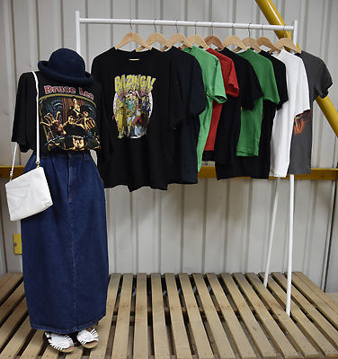 Job Lot X10 Unisexe Vintage TV, Film & Jeux sur le thème de T-shirts.