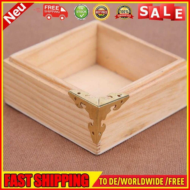 12 piezas Metal tallado joyería caja protección esquina muebles soporte decorativo