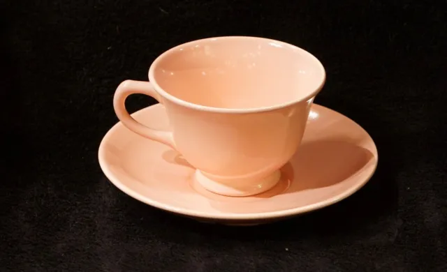 Vintage 1940's Pastel Springtime Pink Cup & Saucer Set By LuRay Great For Easter