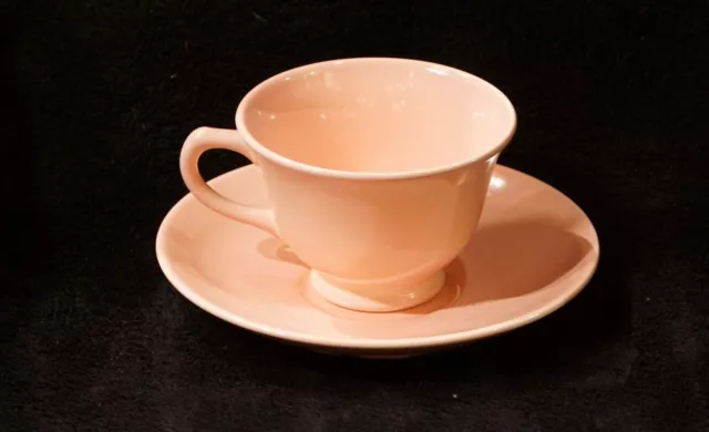 Vintage 1940's Pastel Springtime Pink Cup & Saucer Set By LuRay Great For Easter