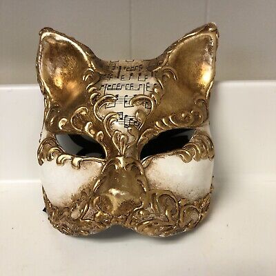 Masquerade Mask Cat Musicial Note Hand Painted Made Italy Venetian