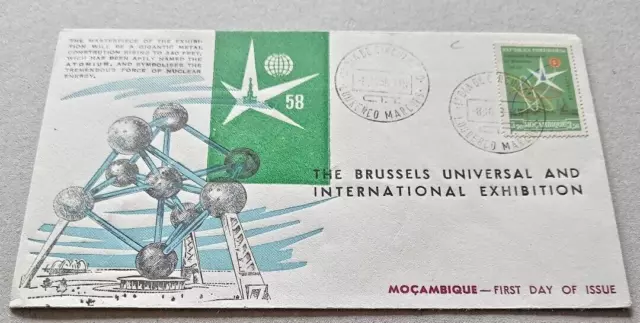 Mozambico 1958 Brussels Expo copertina primo giorno