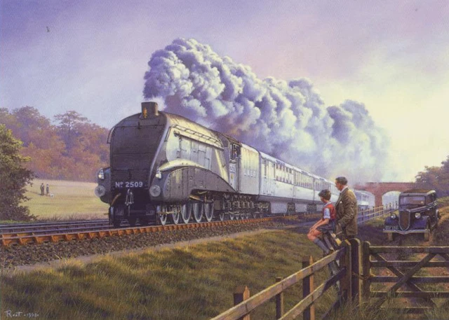 4468 Mallard 4498 Nigel Gresley A4 LNER Railway Engine Steam Train Birthday Card | UK - View #2