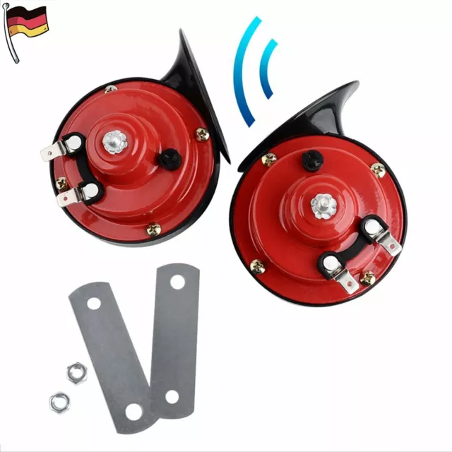 2x Universal Klang Fanfare Schnecke Horn Hupe Wasserdichte 12V für Auto KFZ PKW