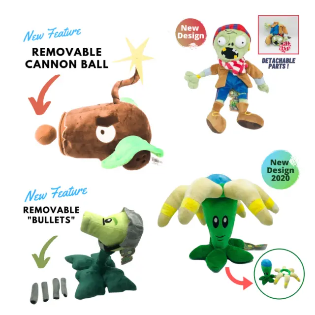 Plants vs Zombies PVZ Soft Plush Stuffed Doll Toy Kids Christmas - U.S Seller