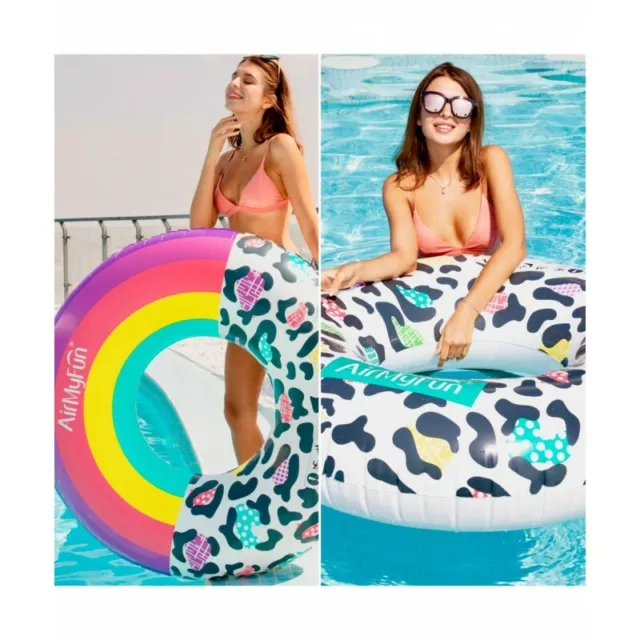 Bouée Gonflable x2 - Pack Donut Leopard Multicolore ø120 cm 2