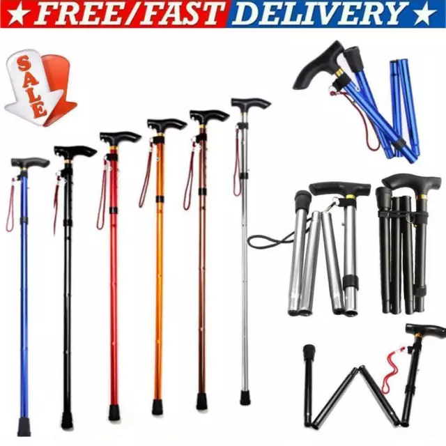 Walking Sticks Easy Folding Adjustable Light Weight Aluminium Sticks🥇