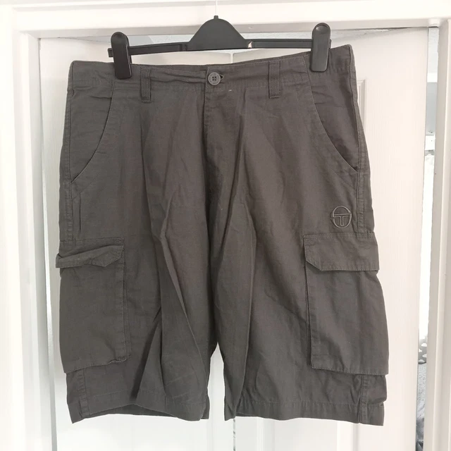 Pantaloncini cargo uomo Sergio Tacchini taglia XL grigio scuro usati anni 80 90 casual
