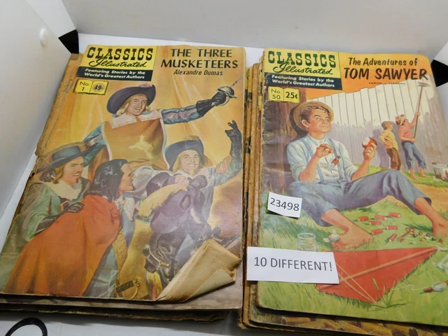 187 Vintage Comic Classics Illustrated  Lot Of 10 diff in poor condition! B23498