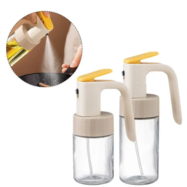 2 in 1 Glass Oil Spray Pot Spray Kettle pour Oil Bottle Barbecue O6F2 X4E3