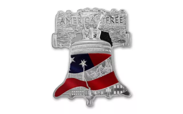 2023 $5 Solomon Islands 2oz Proof-Like Silver America The Free Liberty Bell OGP