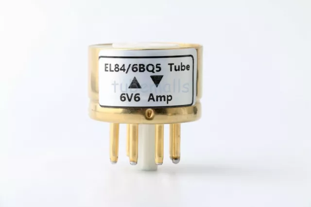 1Piece TOP GOLD PLATED EL84 6BQ5 6P14 TO 6V6GT TUBE CONVERTER ADAPTER