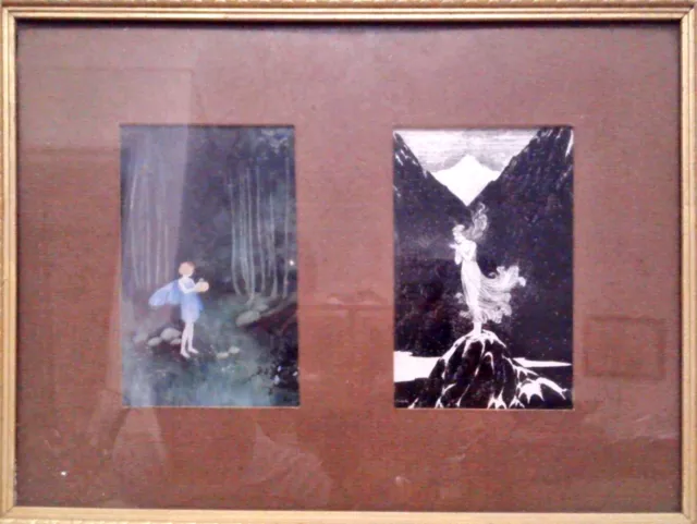 2 Ida Rentoul Outhwaite Framed Postcards From Angus & Robertson Book 1991