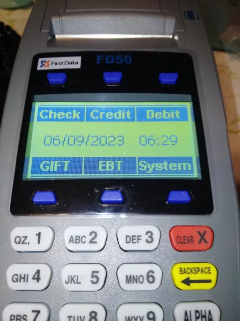 First Data FD50 Credit/Debit Card Reader Processor & FD10 Pinpad And Cables Used