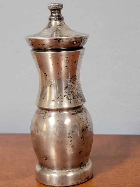Vintage 1950s Sterling Silver Tiffany Pepper Grinder Mill Borel Made In France