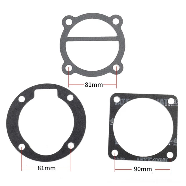 2 Set Di Guarnizioni Per Piastra Valvola Compressore Aria - Tipo 65 Con Rondelle - Distanza Fori 62/75 Mm - 6 Pezzi