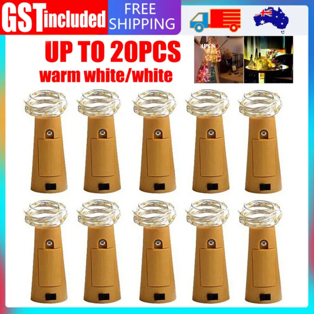 UP20PCS LED Fairy Wine Bottle String Light Cork Copper Wire Xmas Wedding Party