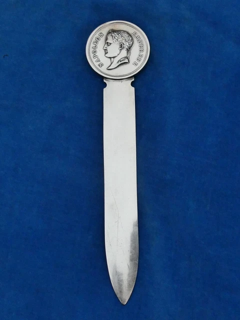 OUVRE LETTRE COUPE PAPIER METAL ARGENTE SOUVENIR MT ST MICHEL FLEUR DE LYS XIXe EUR 35,00