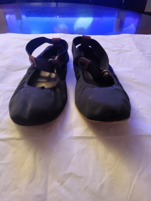 Marni leather ankle strap  black ballerina flats size, 38  pre-owned condition