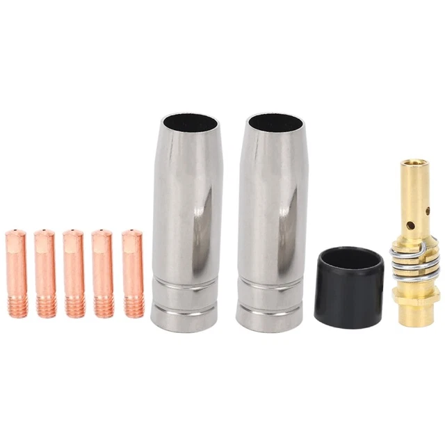 9Pcs/Set 15Ak Mig/ Welding Nozzle Contact Tips 0.8X25Mm M6 Gas Connector HoR4