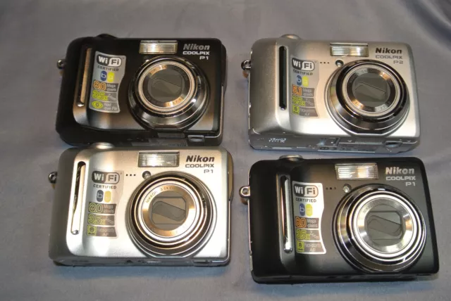N°4 Nikon coolpix P1  digitale 8 megapixel + 1 batteria e caricabatteria