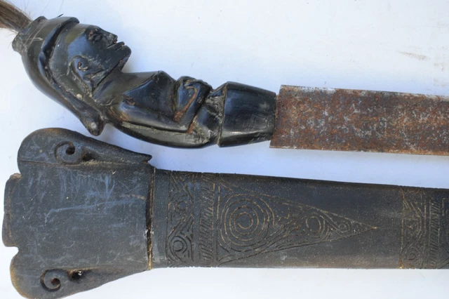 ORIG $399-BATAK SHAMANS Horn Hilt Knife 1900S 14" Prov $199.99 - PicClick