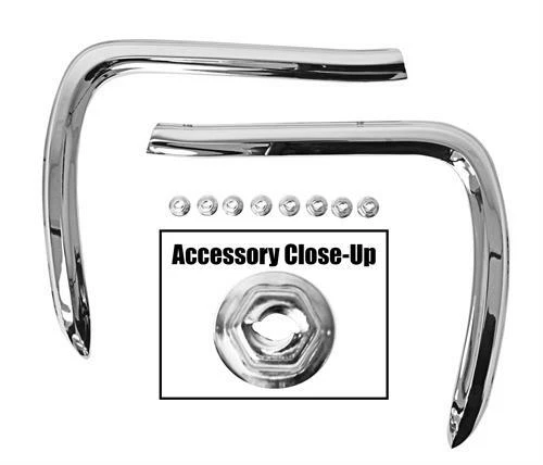 New Aluminum Front Grille Moldings (Pair) For 1966 Pontiac GTO, Lemans, Tempest