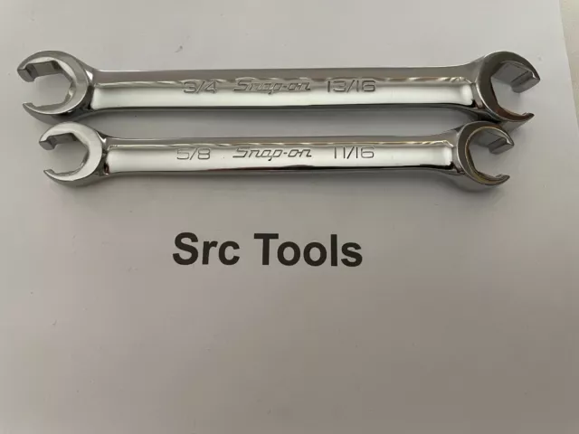 Snap-on Outils 5/8 " -13/16 " SAE 6pt Double Écrou Ligne Wrenchs Rxfs 2pc Lot