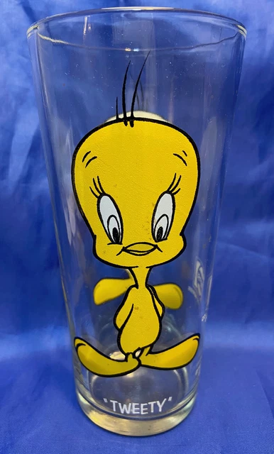 Looney Tunes 16oz Tweety Bird Pepsi Glass 1973 Brockway White Lettering