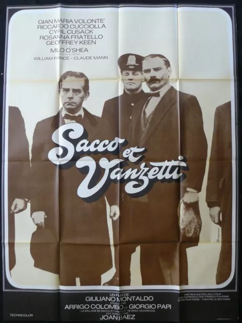 Affiche Pliée 120x160cm SACCO ET VANZETTI - Gian Maria Volonte Riccardo Cucciola