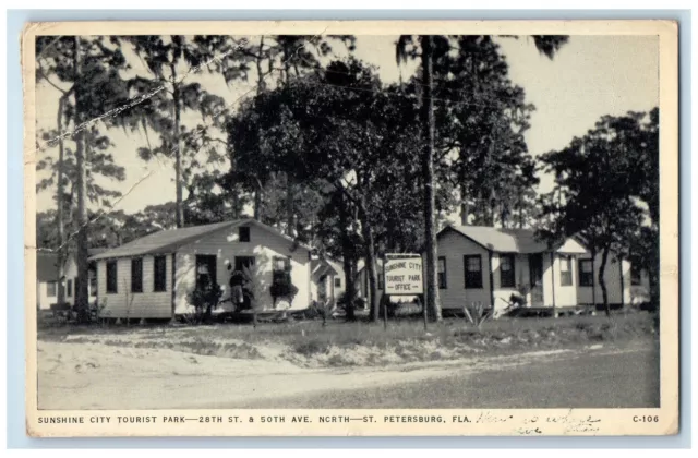 1942 View Of Sunshine City Tourist Park St. Petersburg Florida FL Postcard