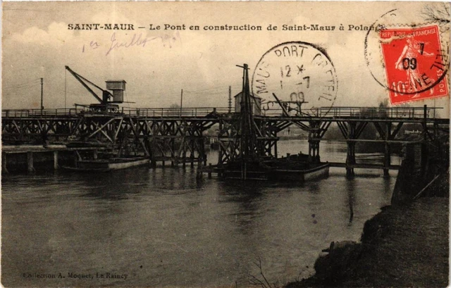 CPA SAINT-MAUR Le Pont under construction de St-Maur a Polans (600384)
