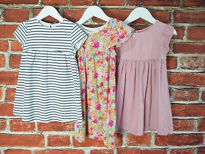 Girls Bundle Aged 3-4 Years Next Zara Pink Striped Floral Party Dresses 104Cm