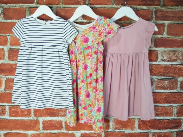 Girls Bundle Aged 3-4 Years Next Zara Pink Striped Floral Party Dresses 104Cm
